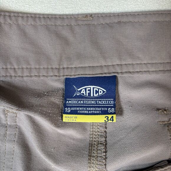 AFTCO Stealth Shorts Sz 34 Gray Cargo Performance Fishing Mens Outdoor Dad Short - Picture 3 of 11